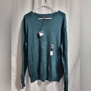 Marc Anthony V-Neck Sweater in Teal, Size XXL